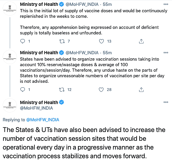No Discrimination, All States Given Fair Share of Vaccines: MoHFW