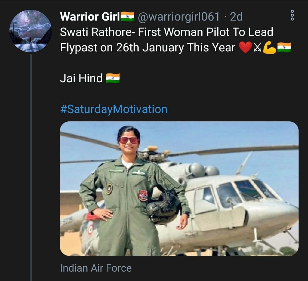 She will be the first woman to lead the flypast in the Republic Day parade.