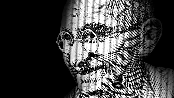 Stylized image of Mahatma Gandhi used for representational purposes.