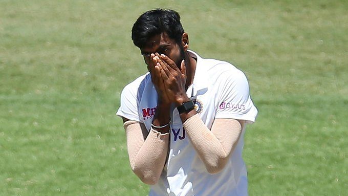 Jasprit Bumrah reacts during the Sydney Test,&nbsp;