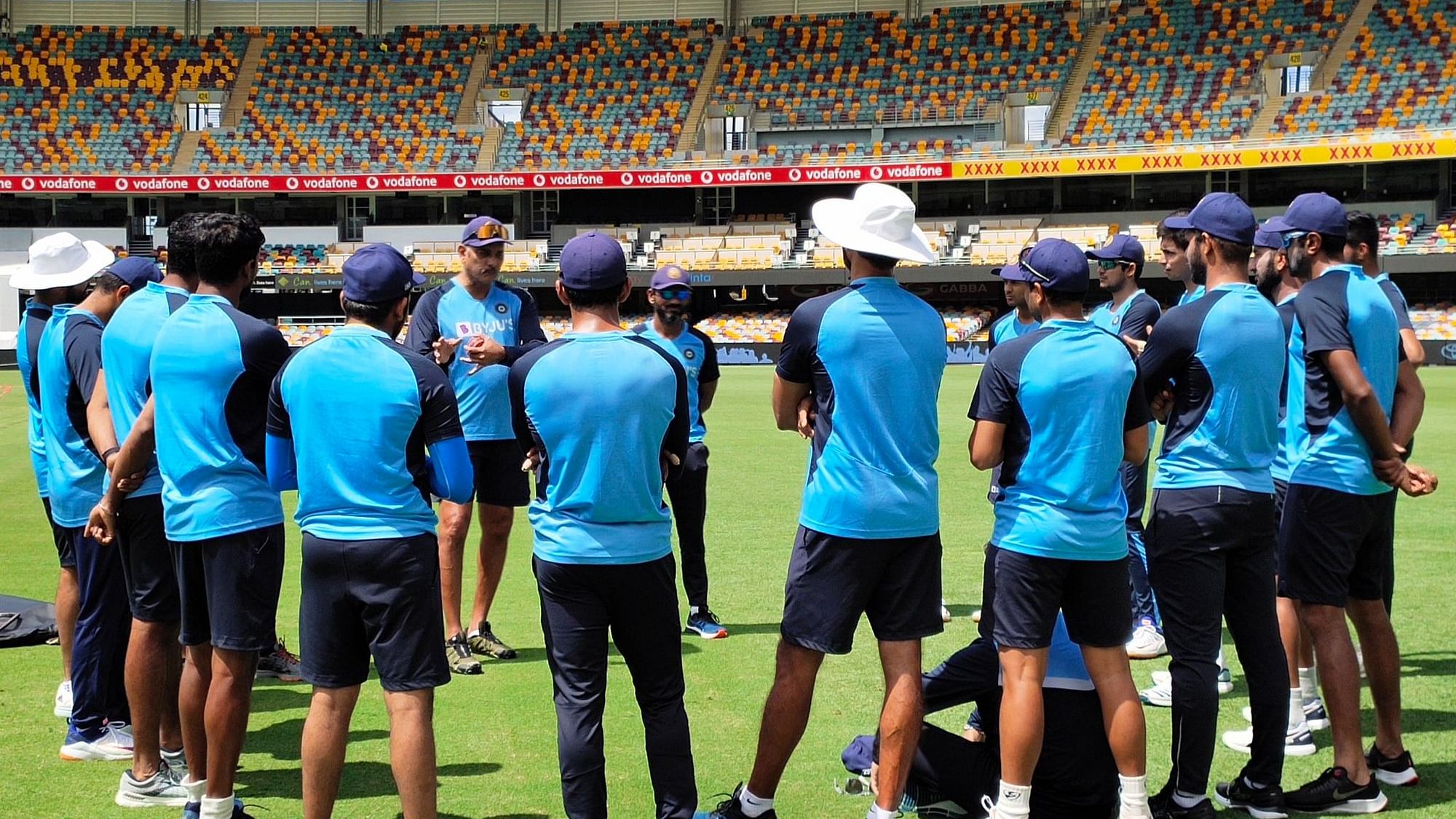 Team India during a training session at the Gabba in Brisbane.&nbsp;