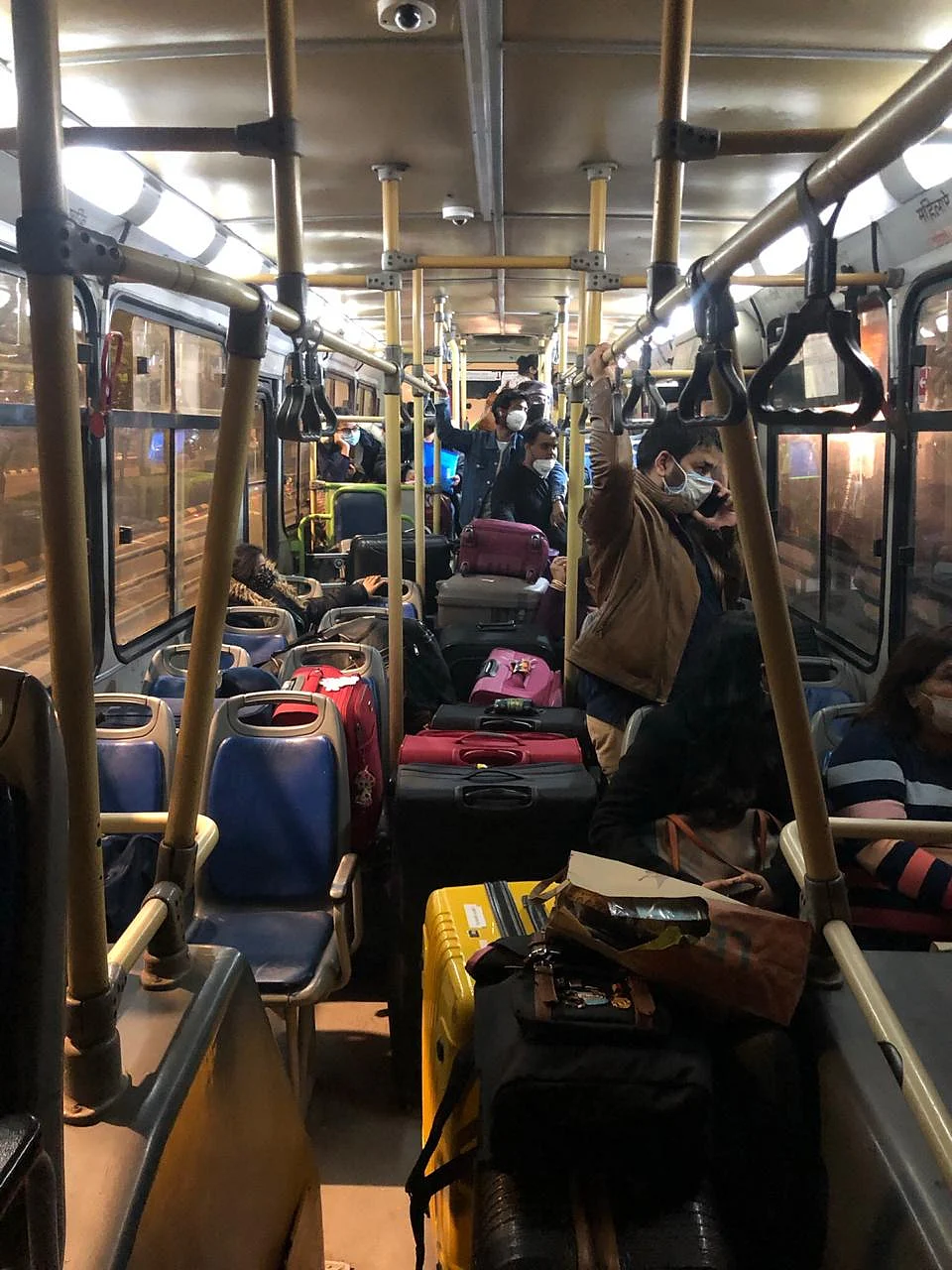 Bus allotted for UK passengers to the quarantine centre.
