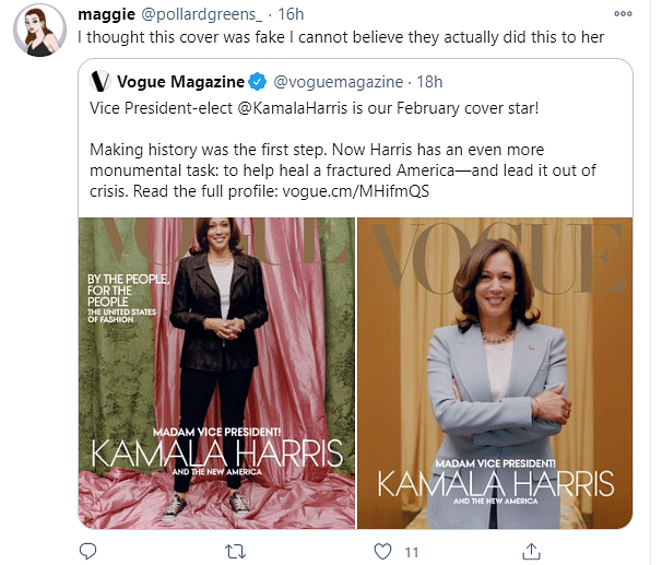 Kamala Harris Vogue Us Cover Photo Reactions Greatest Insult Vogue Us Gets Flak For Kamala Harris Cover