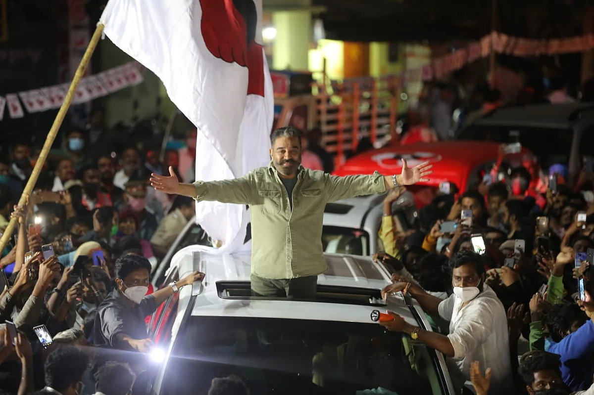 Kamal Haasan at an election campaign rally in Hosur, taken on 5 January 2020. 