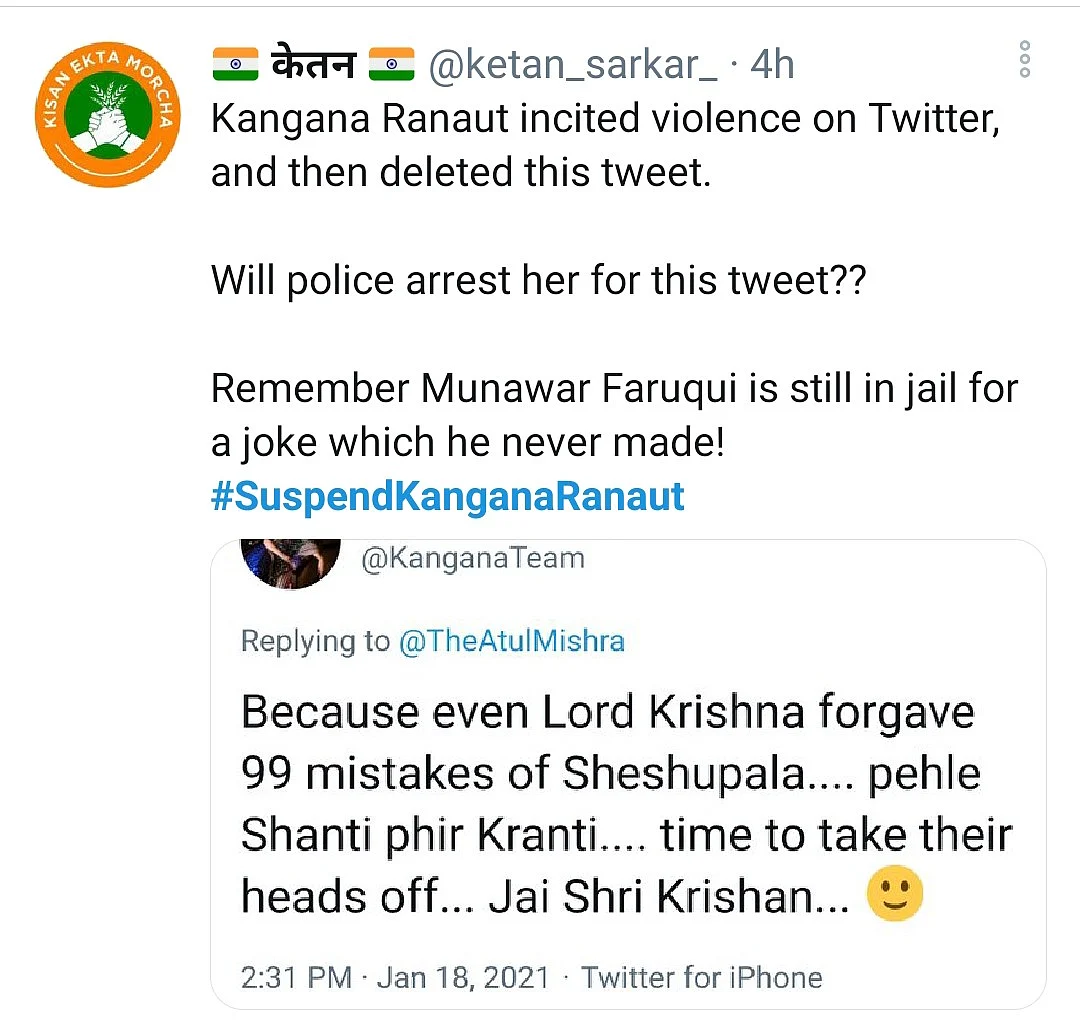 Twitterati Lobbies for Suspension of Kangana Ranaut’s Account