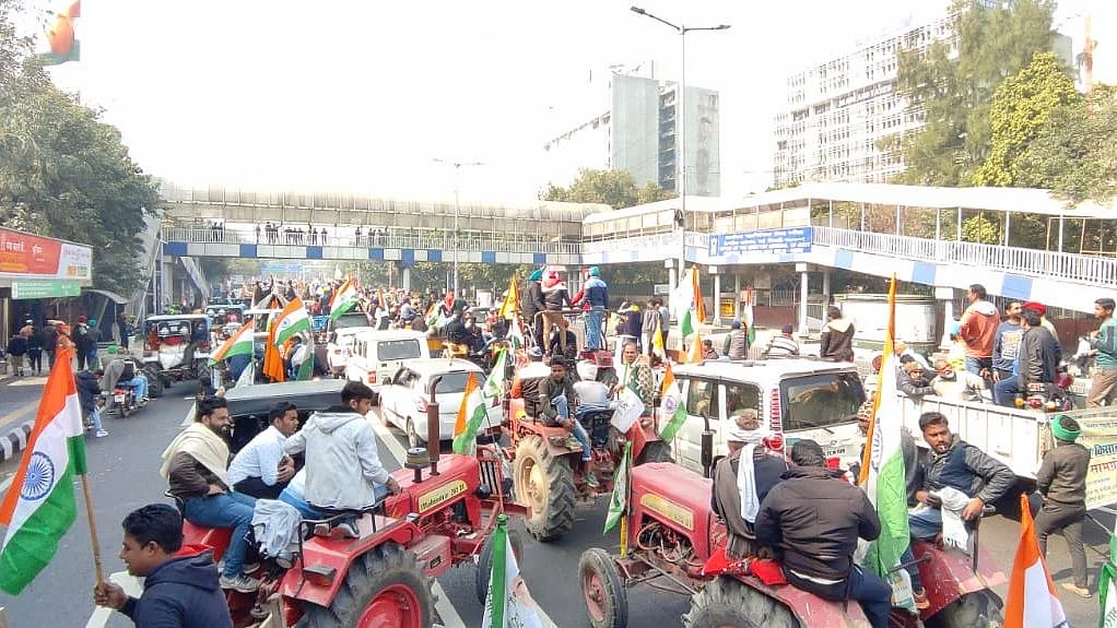 Protestors near Delhi’s PWD headquarters.