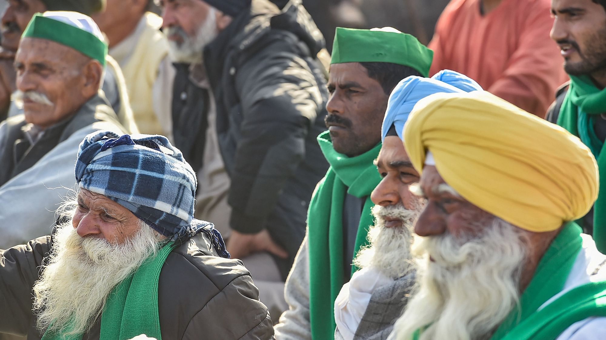 Farmers during their ongoing agitation against new farm laws, at Ghazipur border, in New Delhi. Image used for representation.
