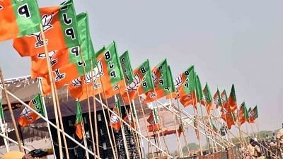 Image of BJP flags used for representation purpose.