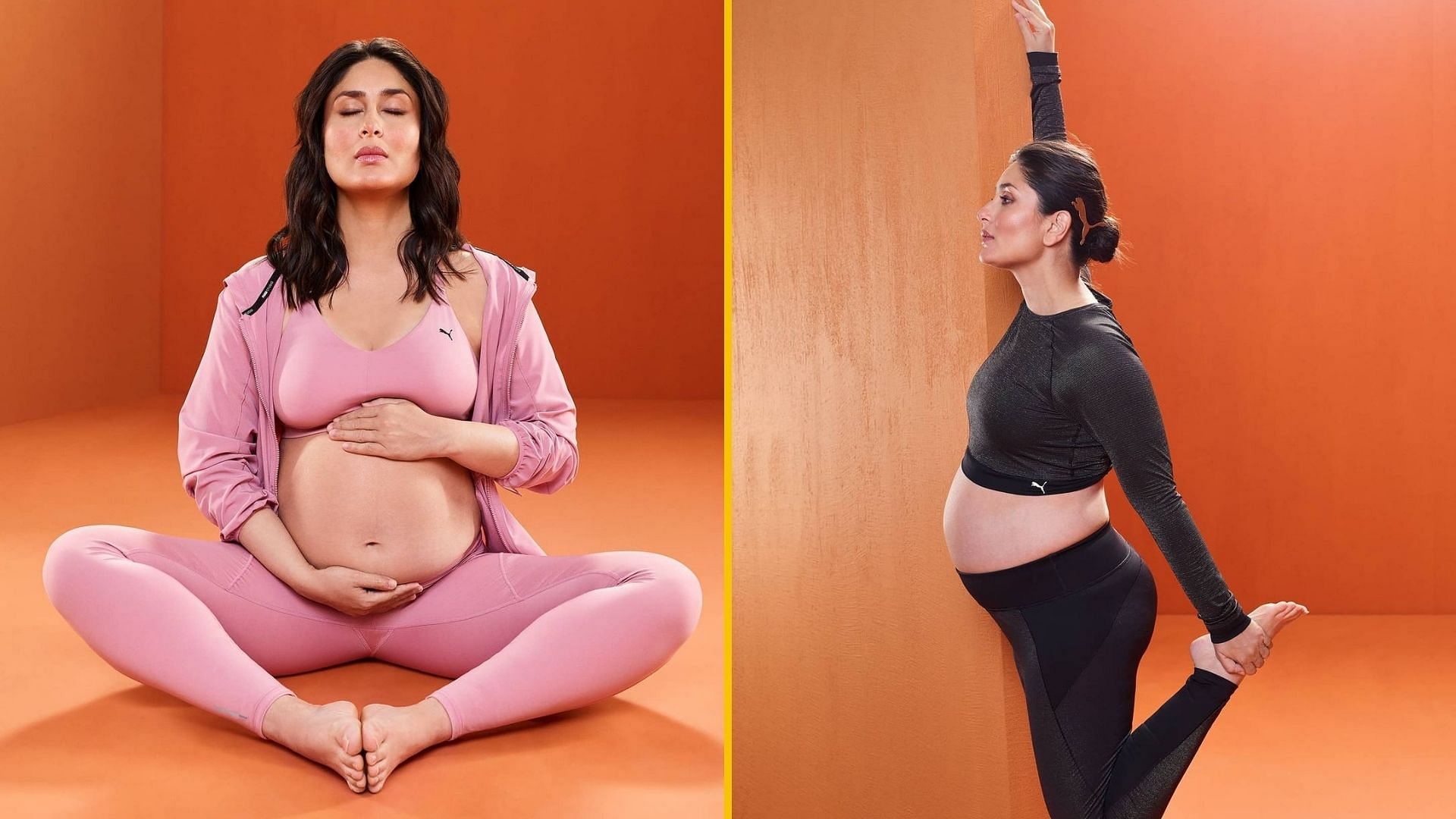 Kareena Kapoor practices yoga during her pregnancy.