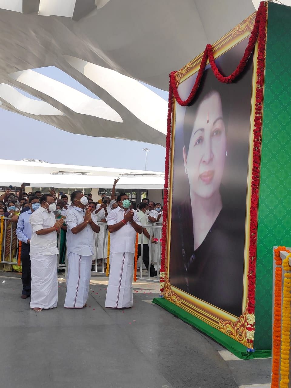 Tamil Nadu Chief Minister Edappadi Palaniswami inaugurated the memorial of AIADMK leader Jayalalithaa on 27 January.