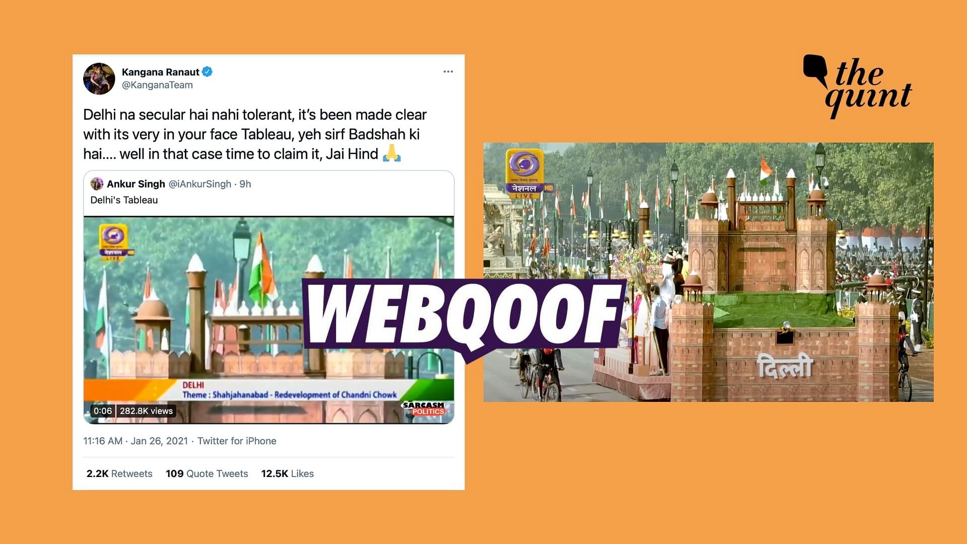 A clipped video of the Delhi tableau at this year’s Republic Day parade was shared to make a false claim.