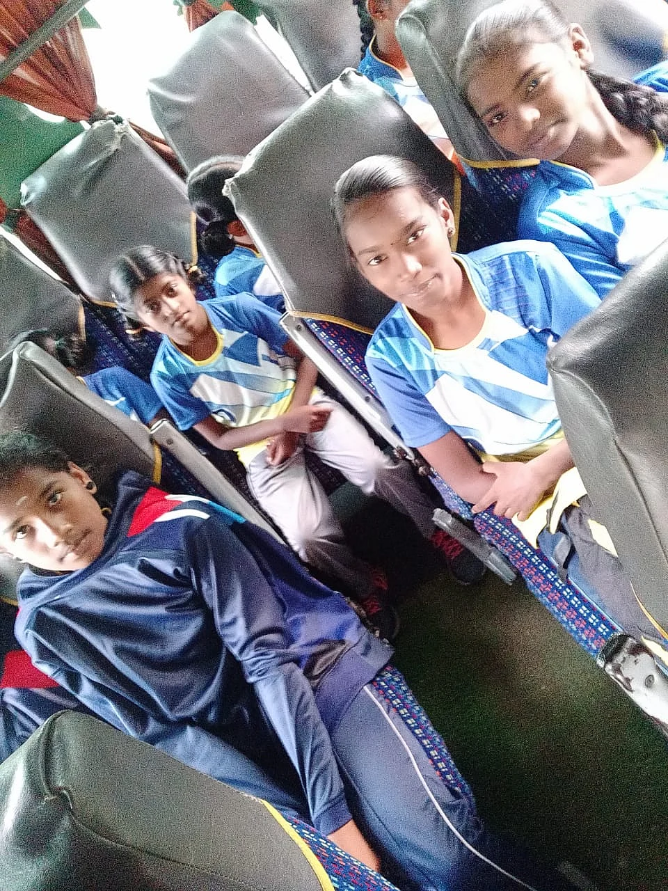 GLS Academy girls on their way to Ariyalur for the match.