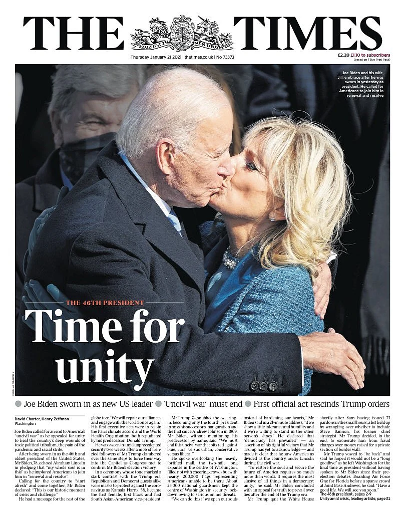‘Democracy Has Prevailed’: How Dailies Reported Biden Inauguration