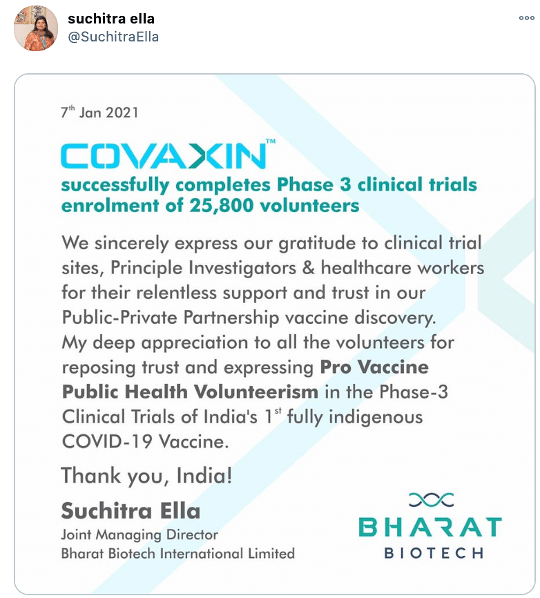 Covaxin is indigenously developed by the Bharat Biotech, in collaboration with ICMR.