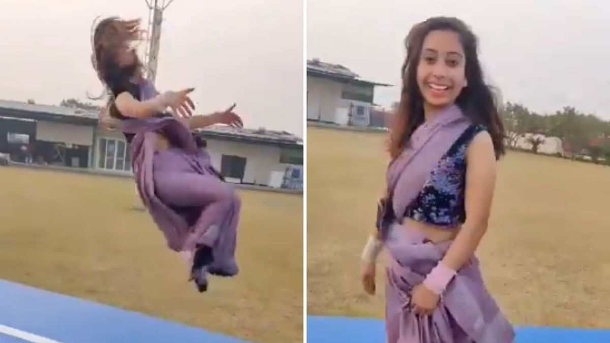 Watch: Gymnast Does Backflips In Saree, Charms The Internet