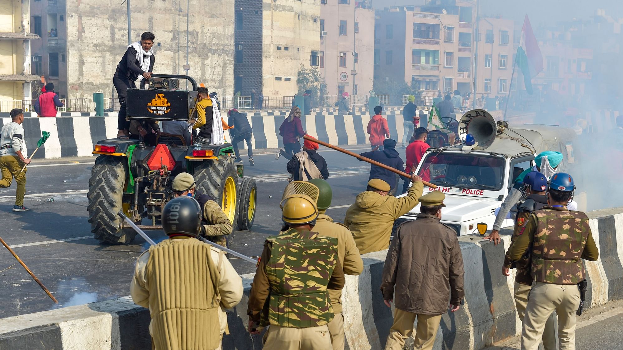 Violence broke out in some parts of Delhi during the tractor rally.&nbsp;