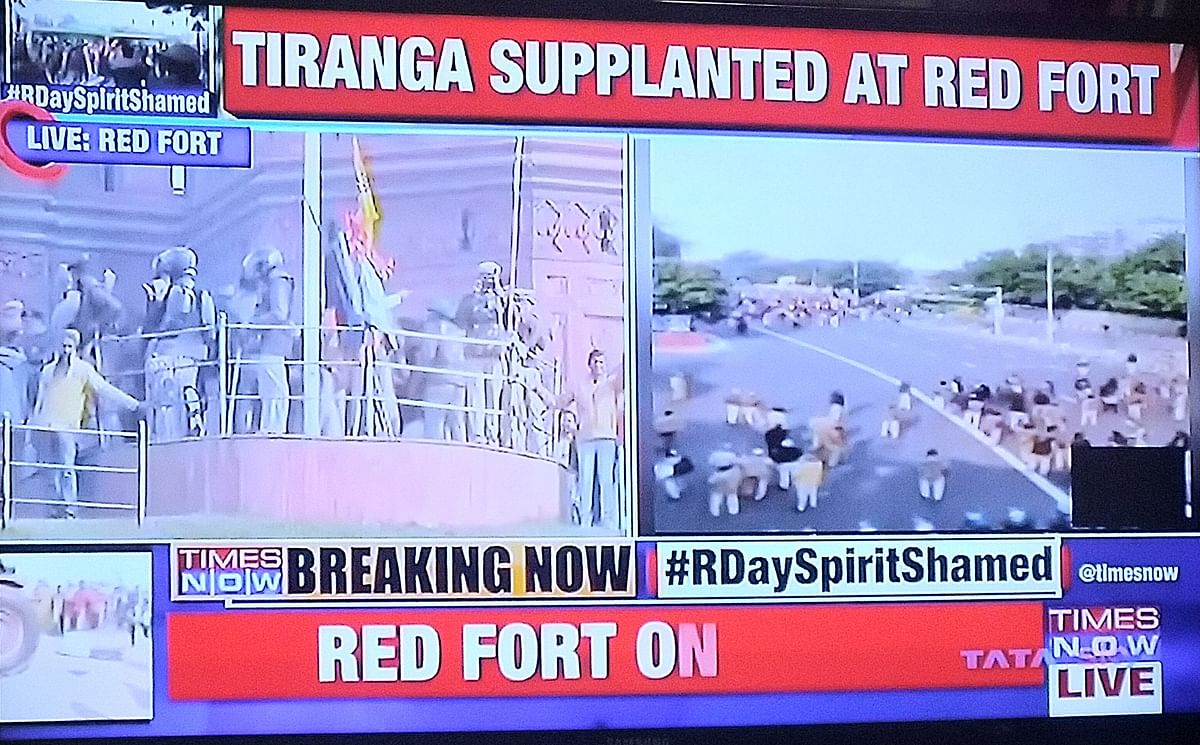Times Now wrongly claimed that the Indian flag was “supplanted” at Red Fort.