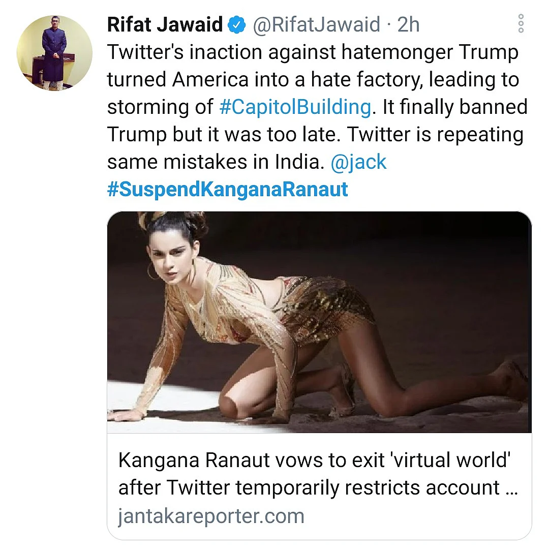 Twitterati Lobbies for Suspension of Kangana Ranaut’s Account