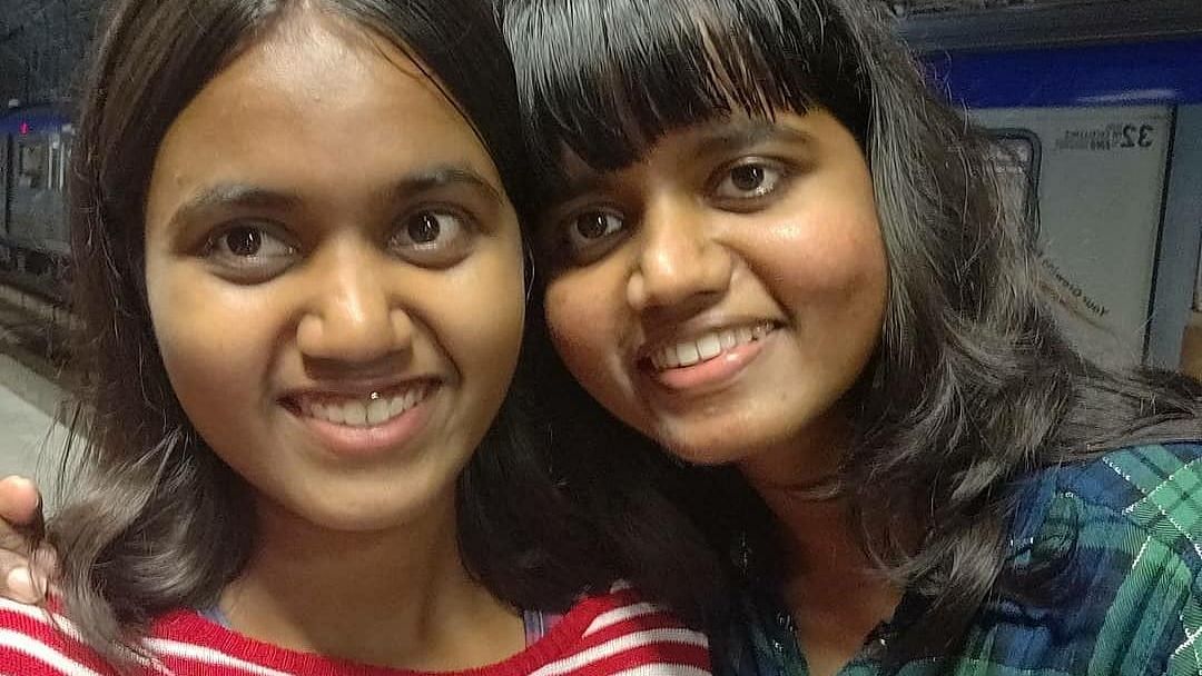 Aleikhya and Sai Divya pose for a selfie. They were allegedly killed by their parents in Chittoor, Andhra Pradesh
