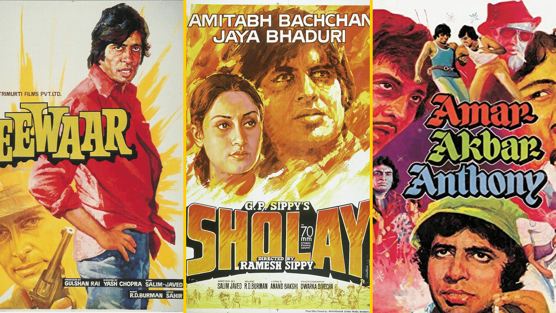 Diwakar Karkare created hand-painted posters for iconic Bollywood films such as <i>Sholay</i> and <i>Deewar</i>.