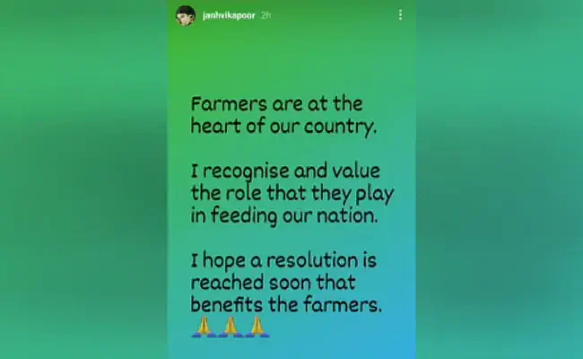 Hope a Resolution is Reached: Janhvi Extends Support to Farmers