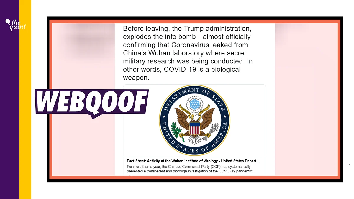 Fact-Check of US Confirming COVID is Man-Made | US Department of State Fact Sheet Misrepresented to Claim 'COVID-19 Was Lab-Made'