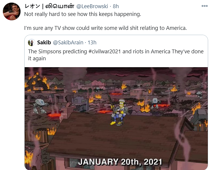 Did ‘Simpsons’ Predict US Capitol Hill Siege? Netizens Think So