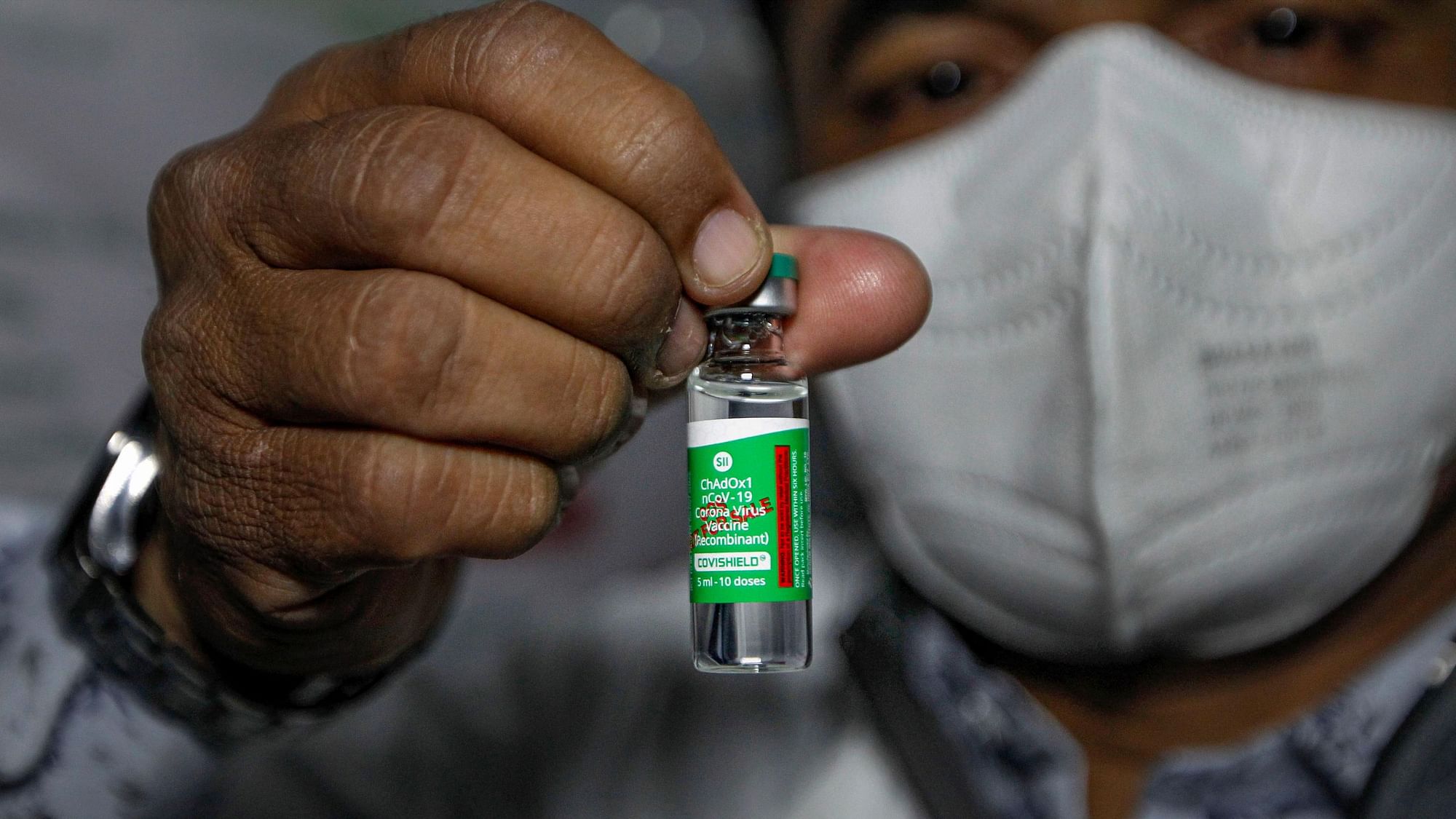 A health worker shows the Covishield vaccine, after arrival of the first batch of the vaccines from the Serum Institute of India. Image used for representative purposes.