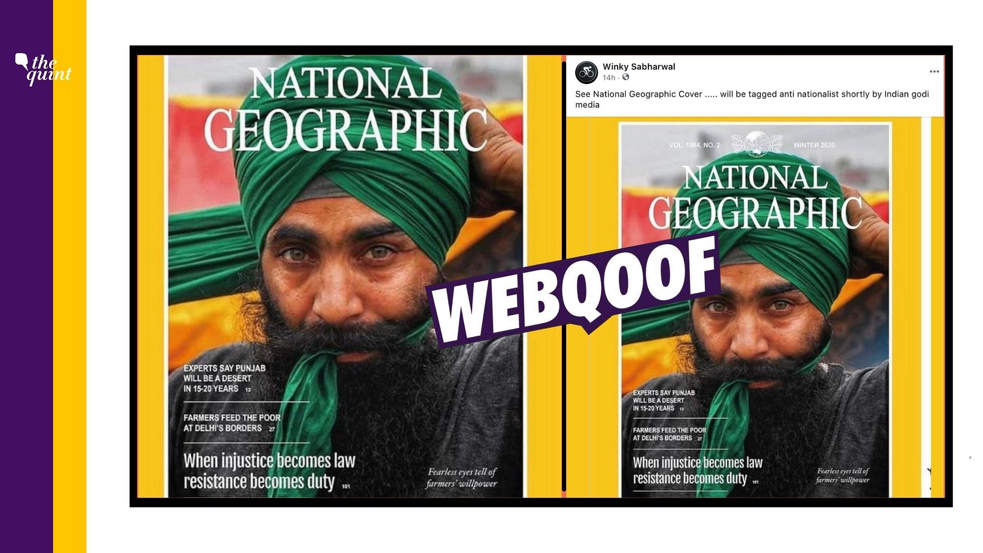 A fictitious cover made by an artiste was circulated to falsely claim that it is the official cover of the National Geographic magazine.