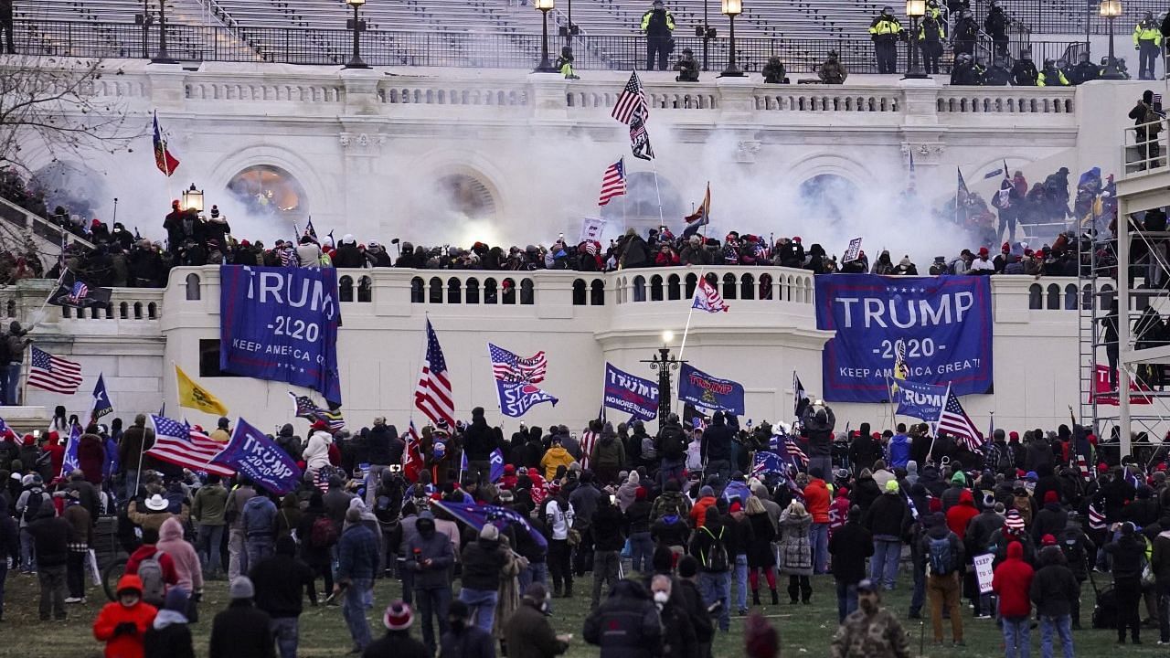 Violent protesters, loyal to US President Donald Trump, storm the Capitol on Wednesday, 6 January, in Washington.&nbsp;