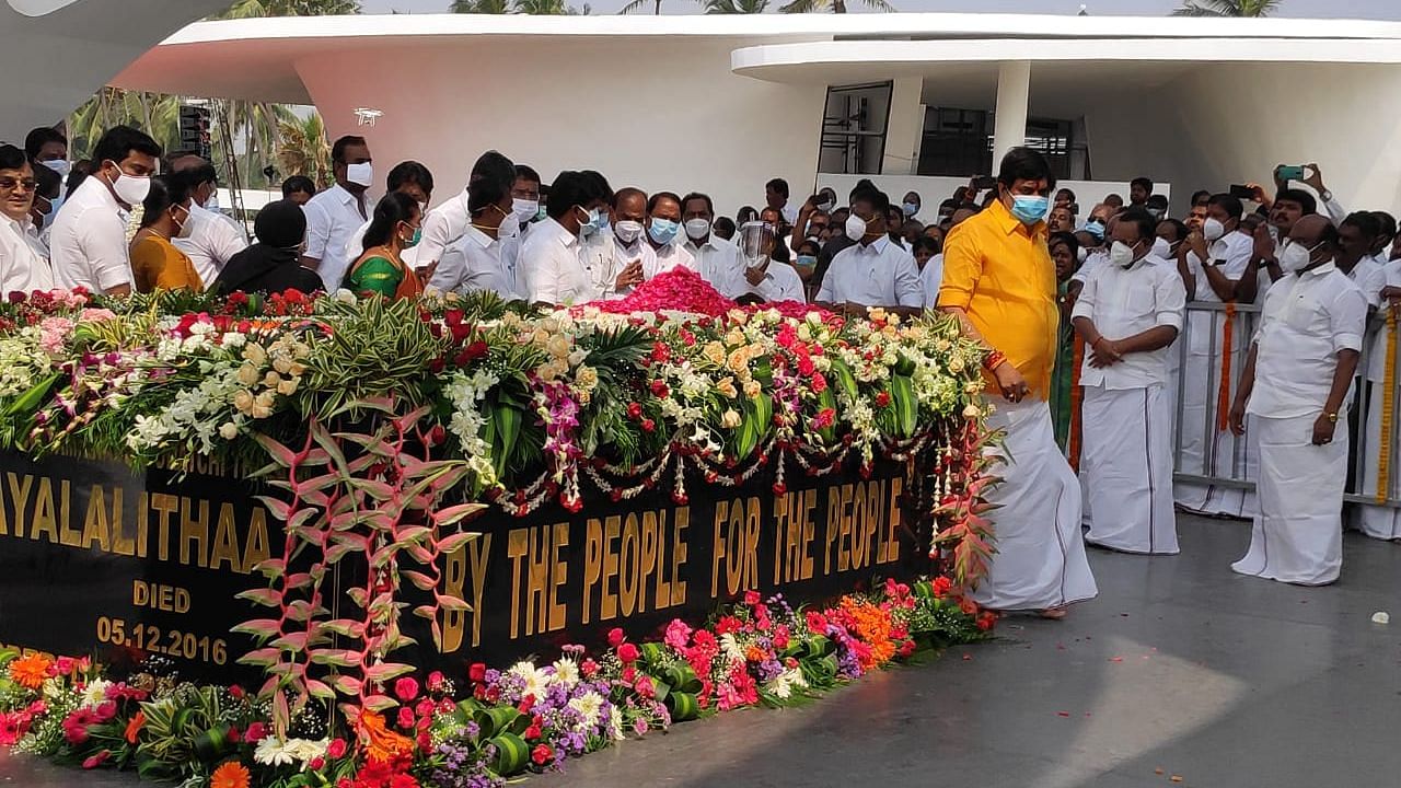 Tamil Nadu Chief Minister Edappadi Palaniswami inaugurated the memorial of AIADMK leader Jayalalithaa, on Wednesday, 27 January.