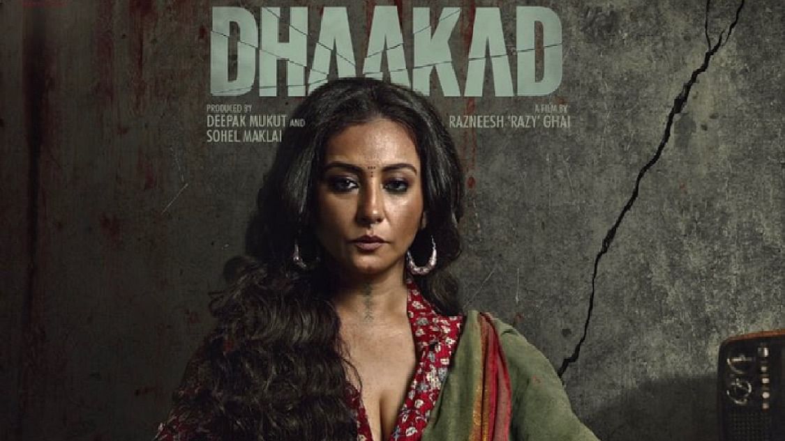 Divya Dutta in a poster for <i>Dhaakad</i>.
