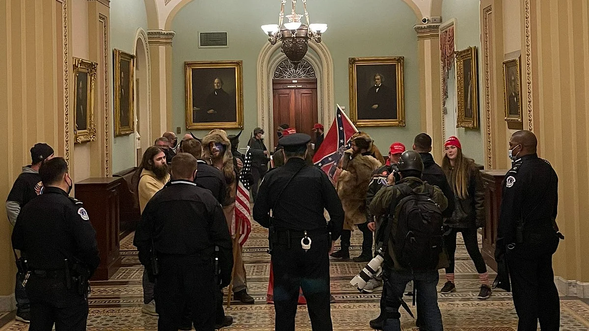 Trump supporters after storming the US Capitol.
