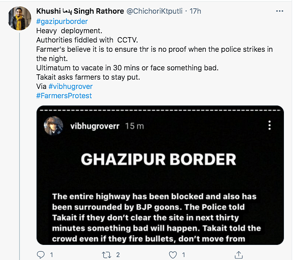 Here’s what went down at the Ghazipur border in Delhi on 28 January night.
