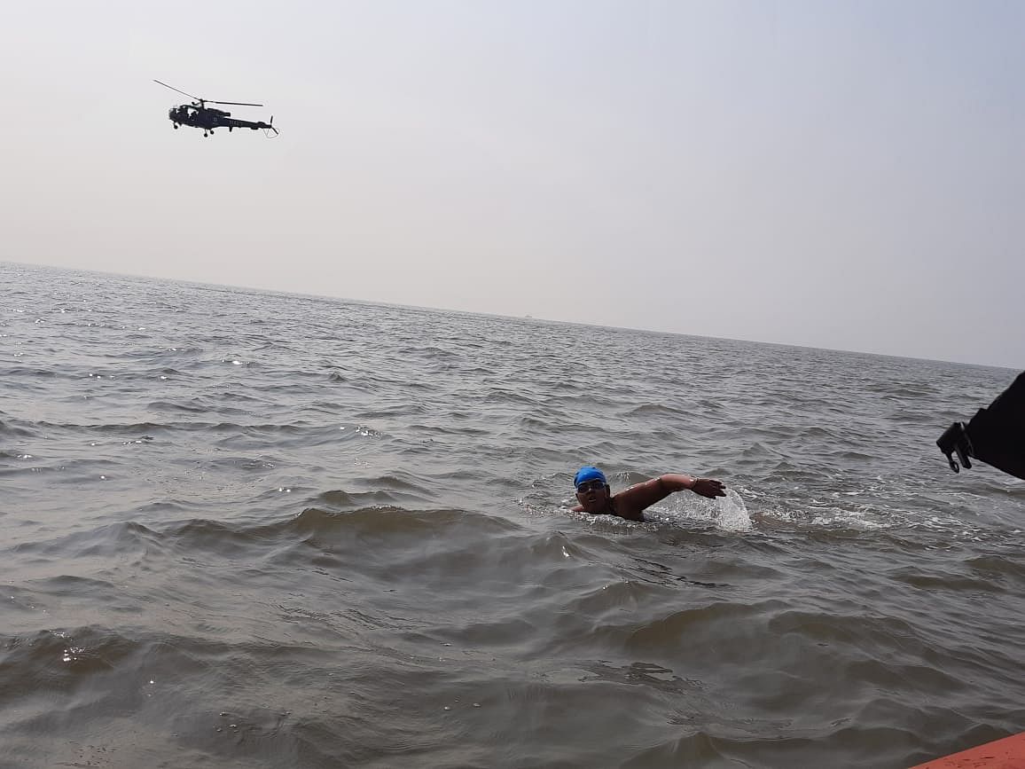 Jiya Rai, a 12-year-old daughter of a naval soldier, swims 36 kilometres to raise awareness about Autism Spectrum Disorder.