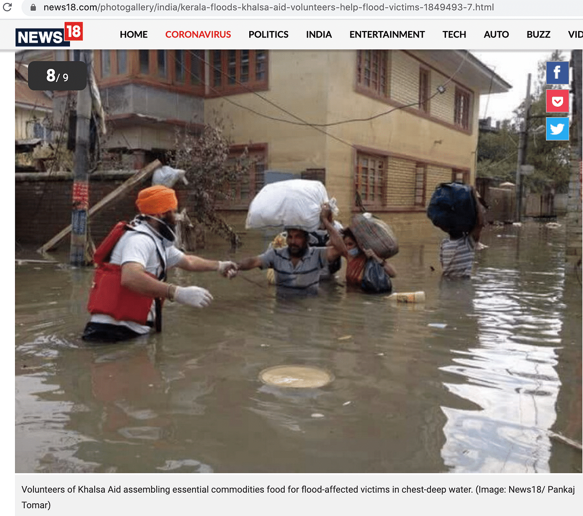 The circulating  images are old and show Khalsa Aid providing relief material in Bihar and Jammu and Kashmir.