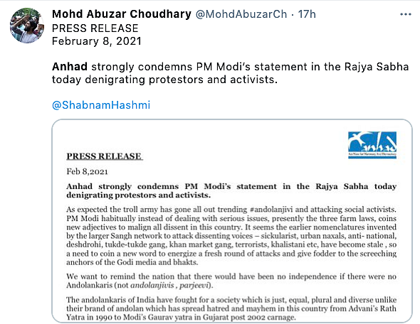 What About Mahatma Gandhi? Twitter on PM’s ‘Andolanjeevi’ Remark