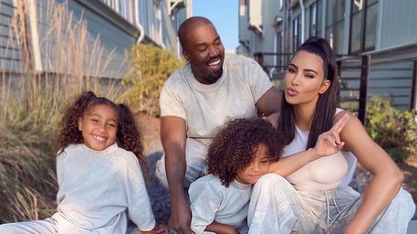 Kim Kardashian with Kanye West and kids.
