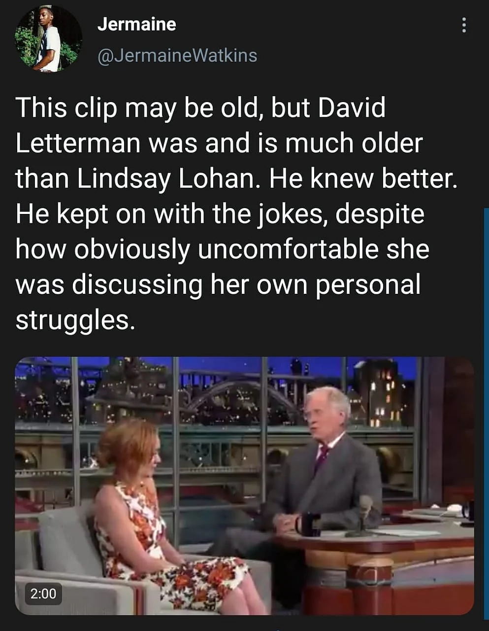 Letterman Called Out As Old Interview With Lindsay Lohan Surfaces