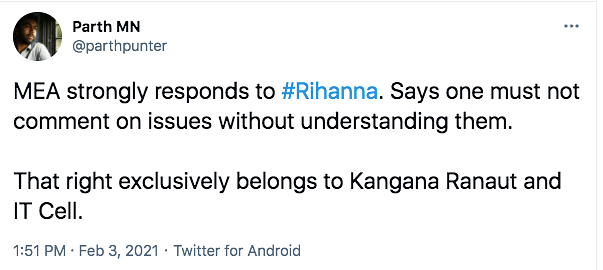 Kangana called Rihanna a fool for backing the ongoing farmers' protests in India. 