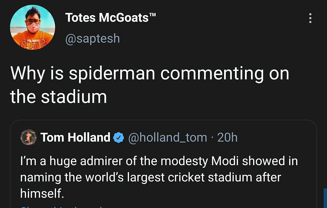 Author Tom Holland Reacts to Modi Stadium, India 'Cancels' Actor