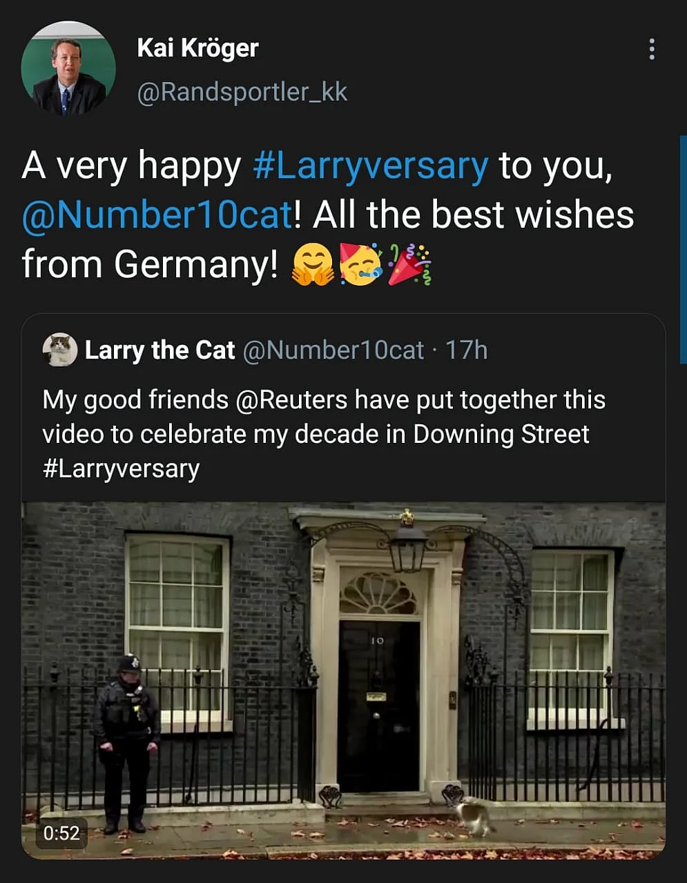 Cute Alert: Twitter Celebrates #Larriversary for Tomcat Larry
