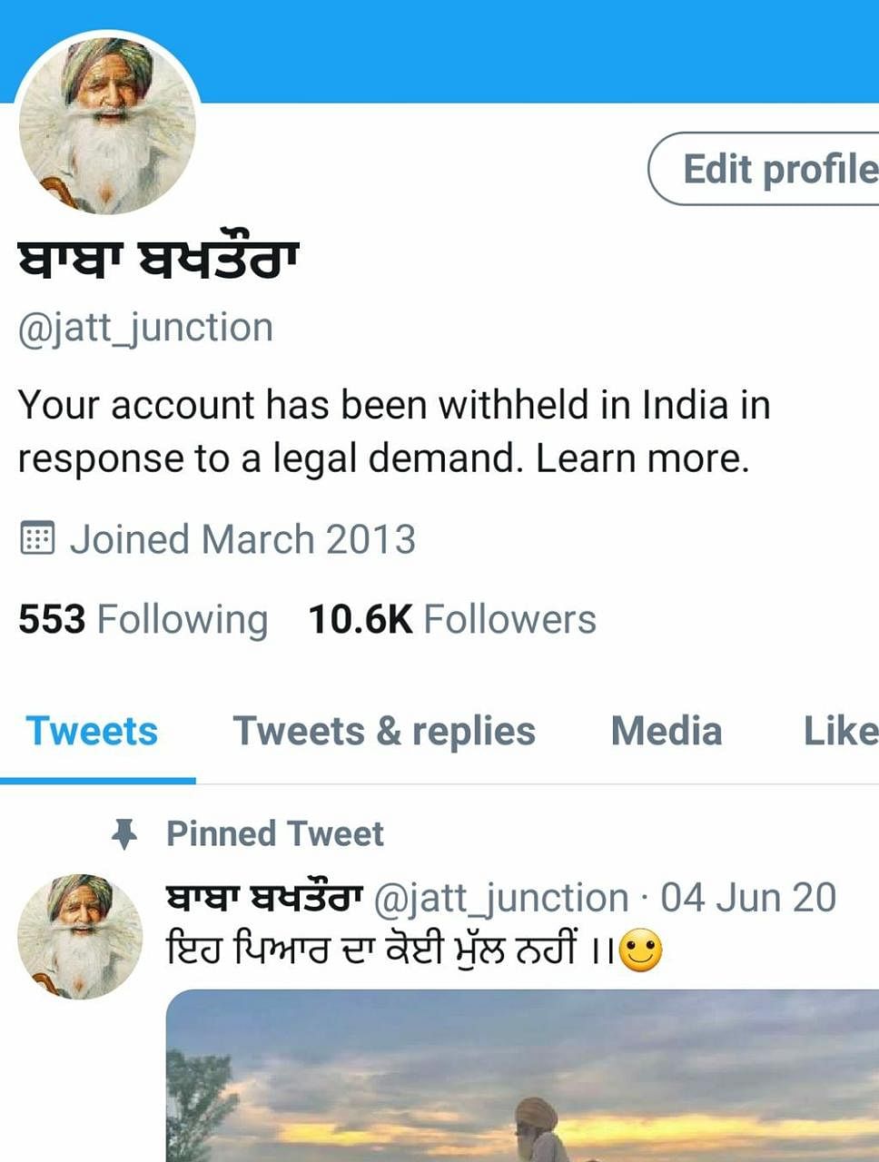 Several other individual Twitter accounts connected with the farmers’ movement have also been restored.