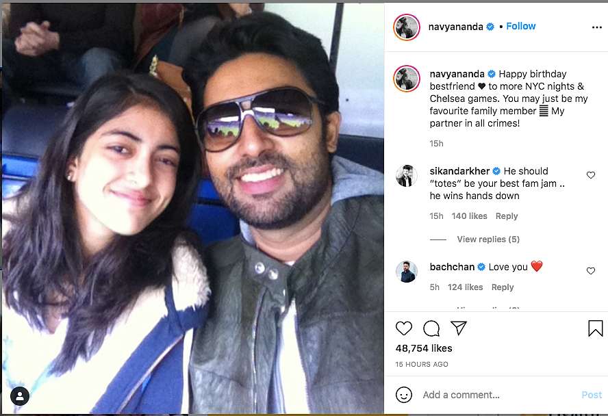 Big B to Navya Nanda, Wishes Pour in for Abhishek on His Birthday