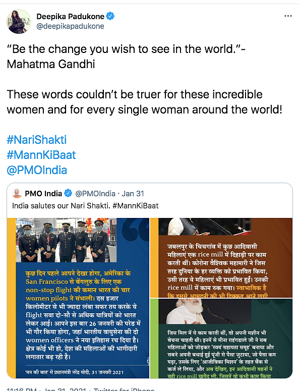 Deepika, Kareena Back PM Modi's Speech on Women Empowerment