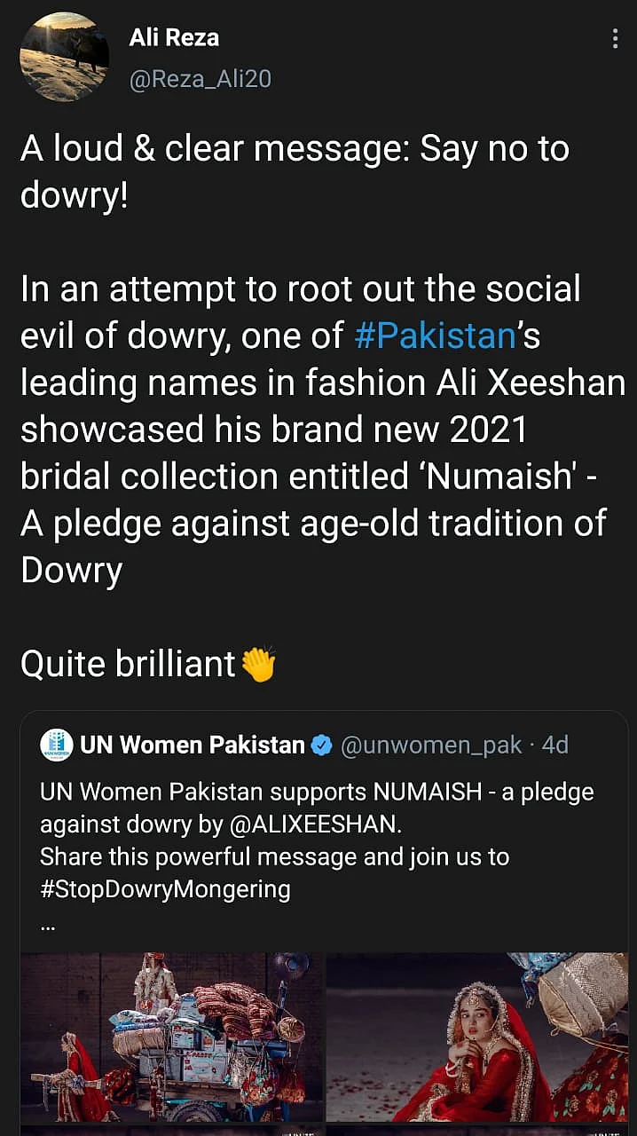 Pak Designer's Latest Collection Is a Cry To Put an End To Dowry