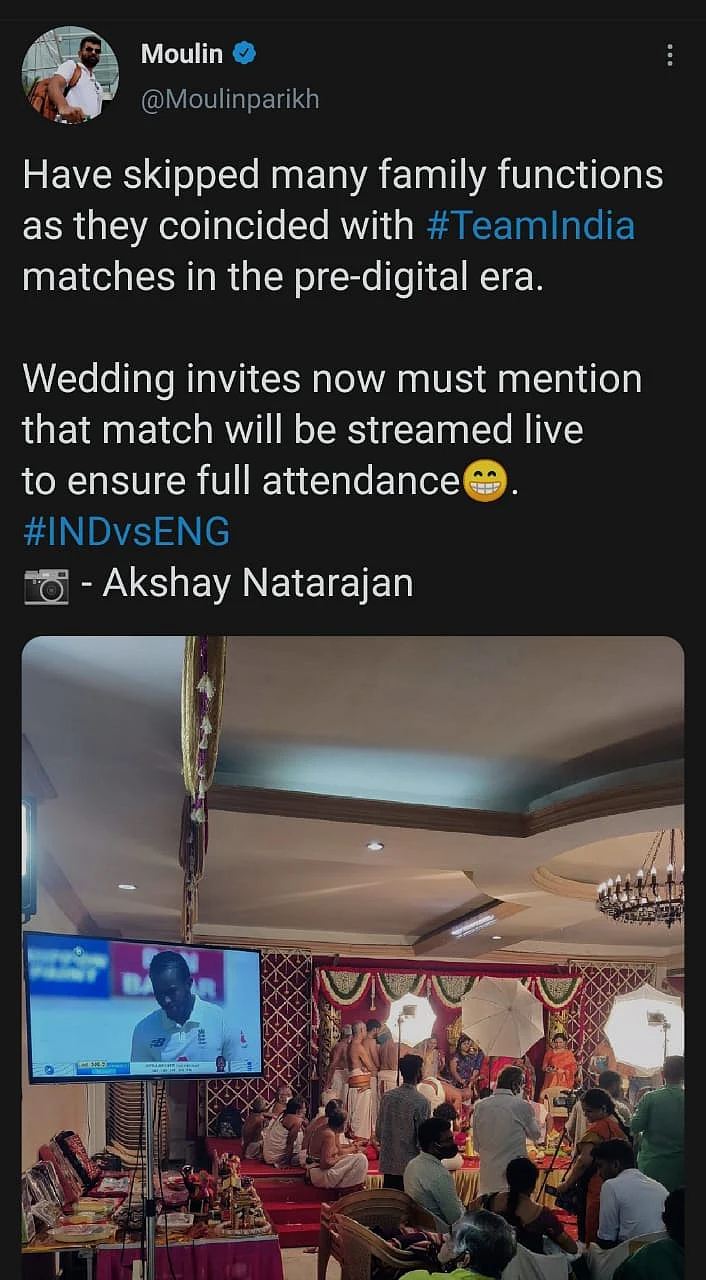 Live Screening of Cricket Match at an Indian Wedding Goes Viral