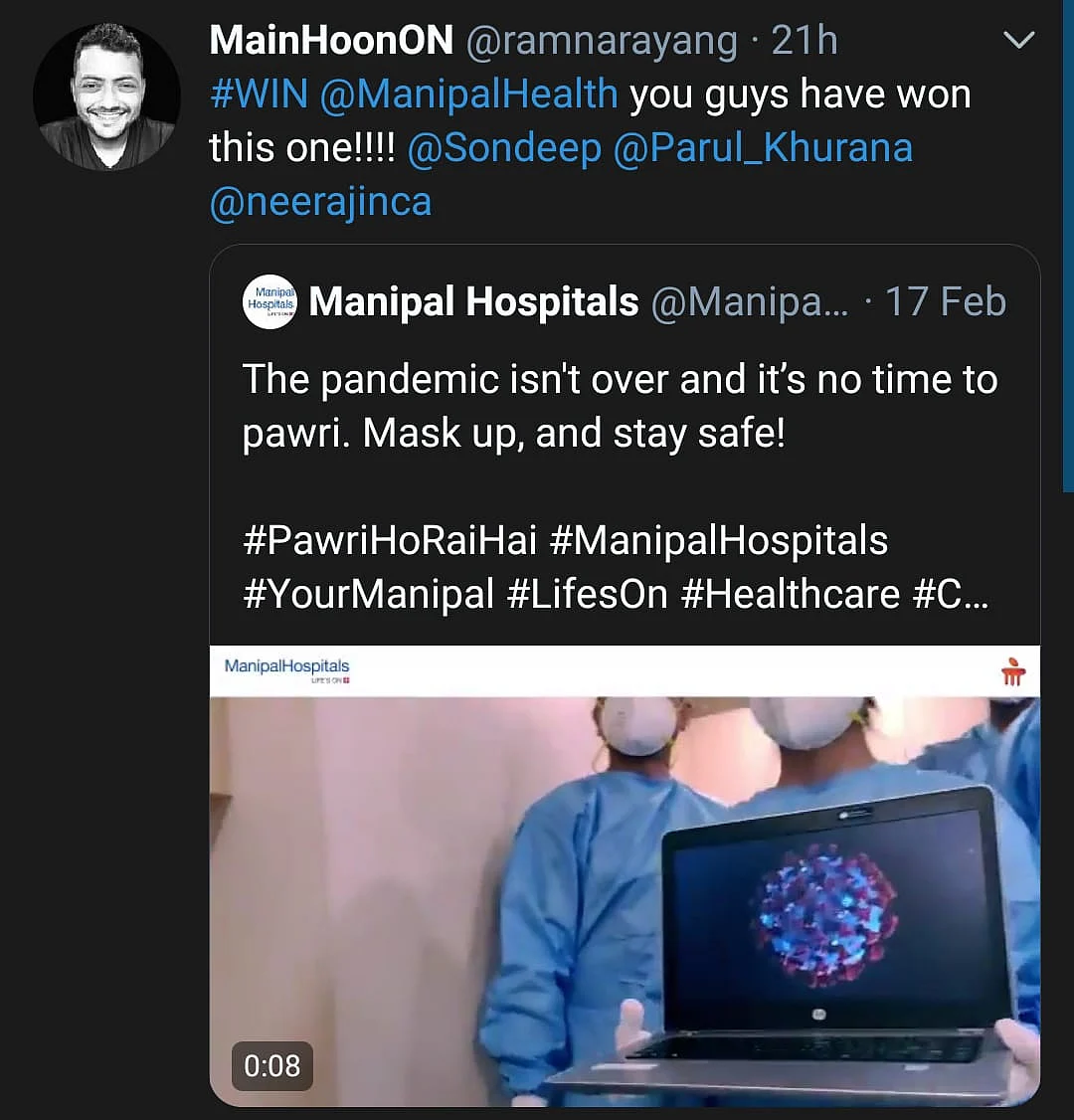 Manipal Hospital Doctors Share 'Pawri' Video, But With a Message