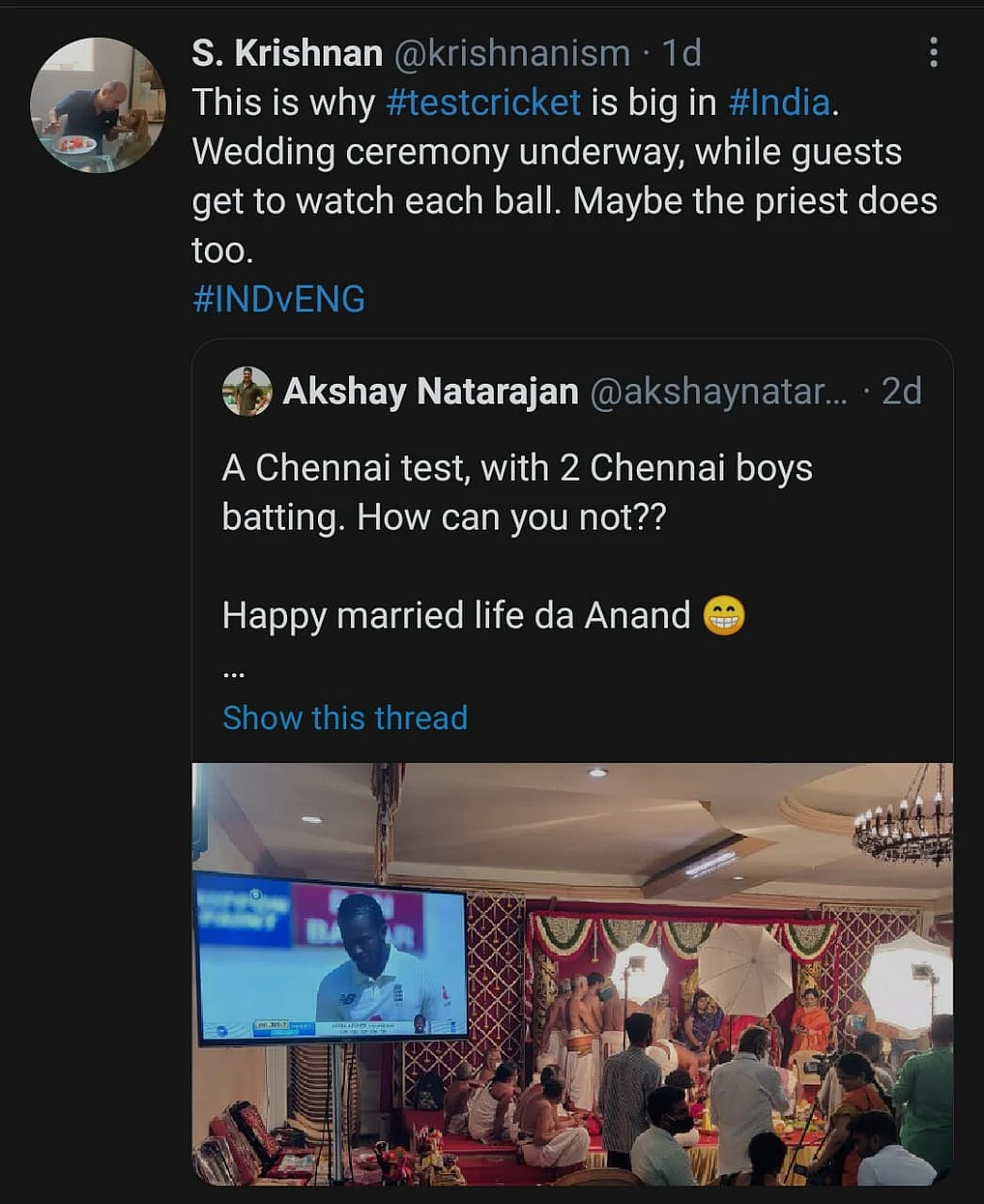 Live Screening of Cricket Match at an Indian Wedding Goes Viral