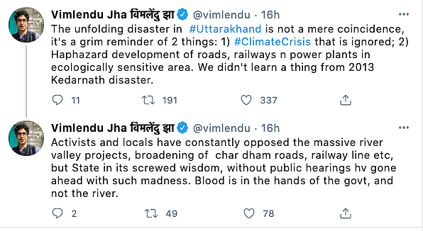 Haphazard Development Triggered U’khand Glacier Burst: Activists